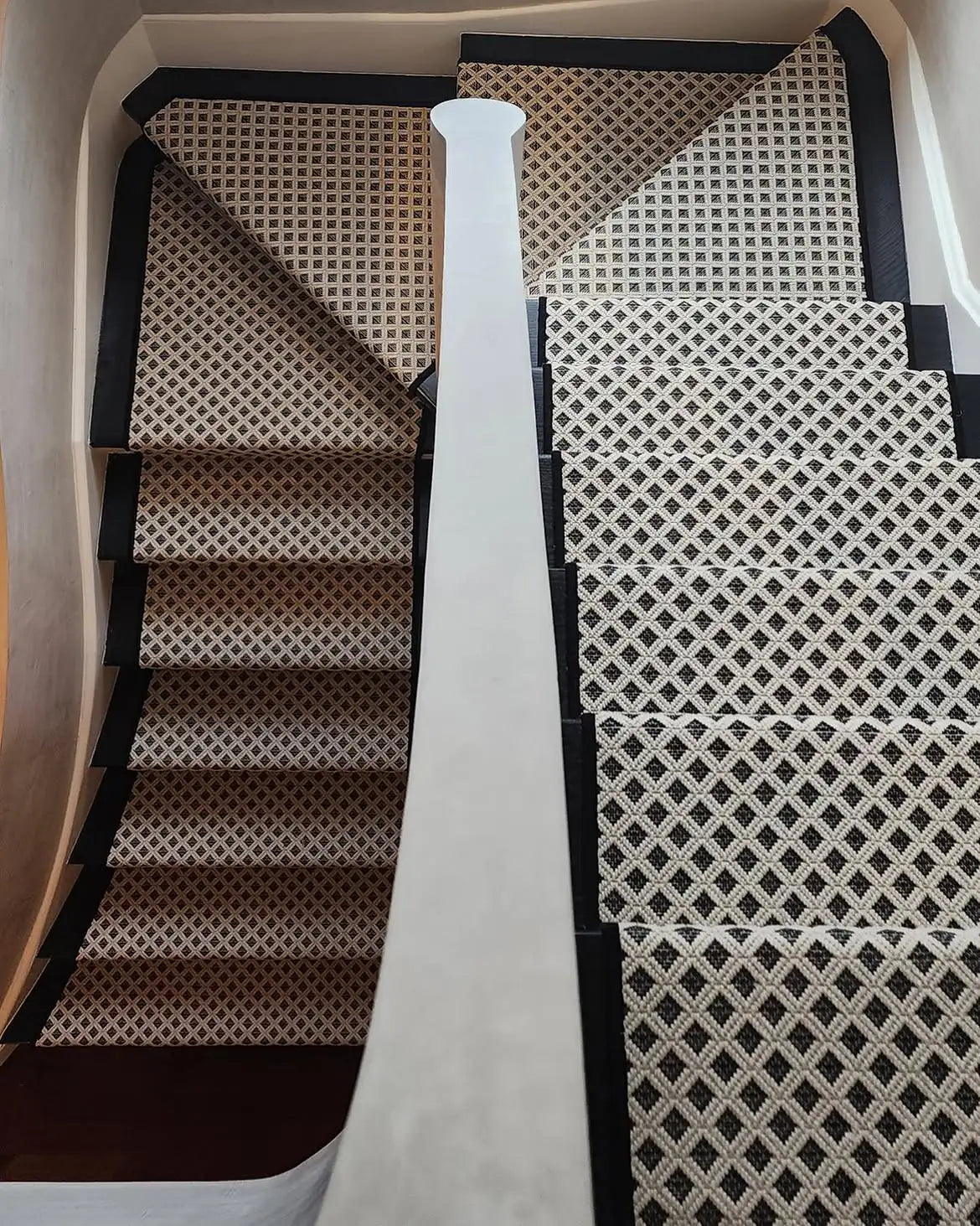 Custom stair runner and carpet installation by Weinstein by STARK