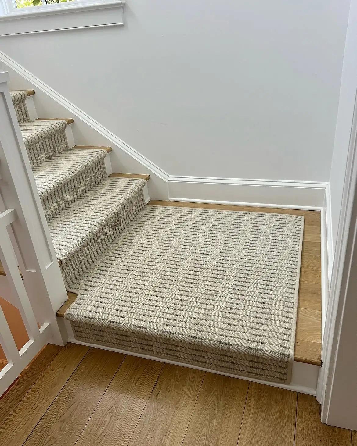 Custom stair runner in Revolution Heather by Weinstein by STARK.